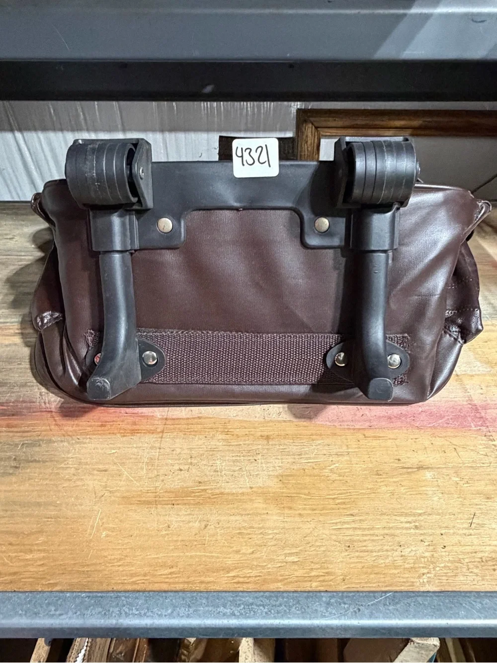 #4321-Men's Dark Brown Travel Backpack Tote with Front Zip Pocket